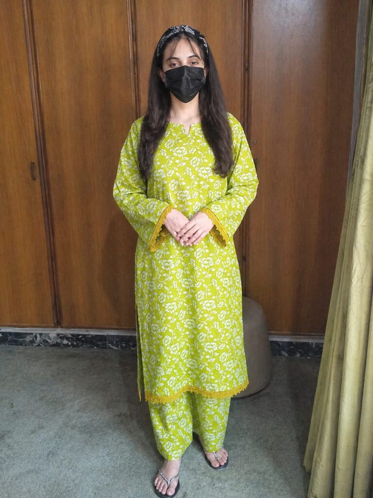 Home pakistani stitched lawn suit floral design for women