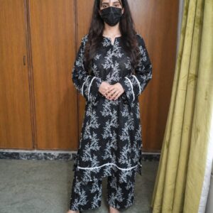 floral printed stitched lawn suit 2 piece ladies dress